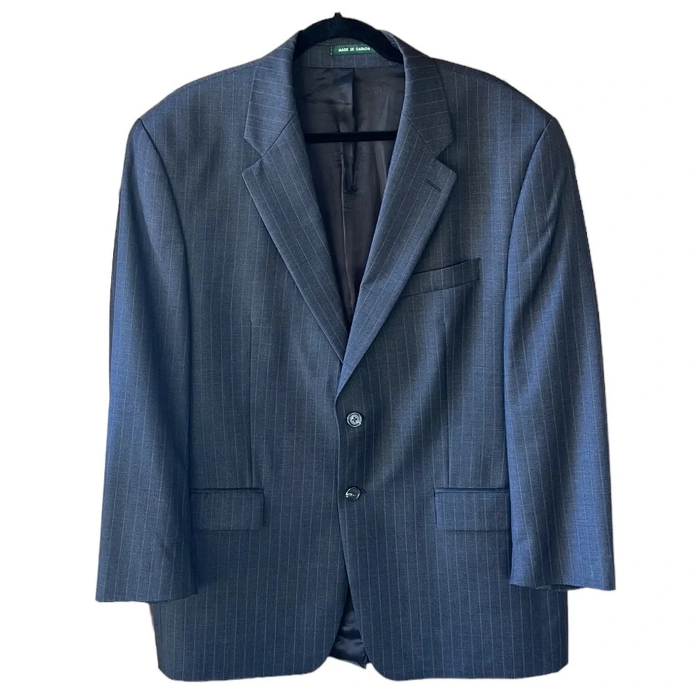 Lauren Ralph Lauren Wool Charcoal Pinstripe Blazer Sports Jacket 44R